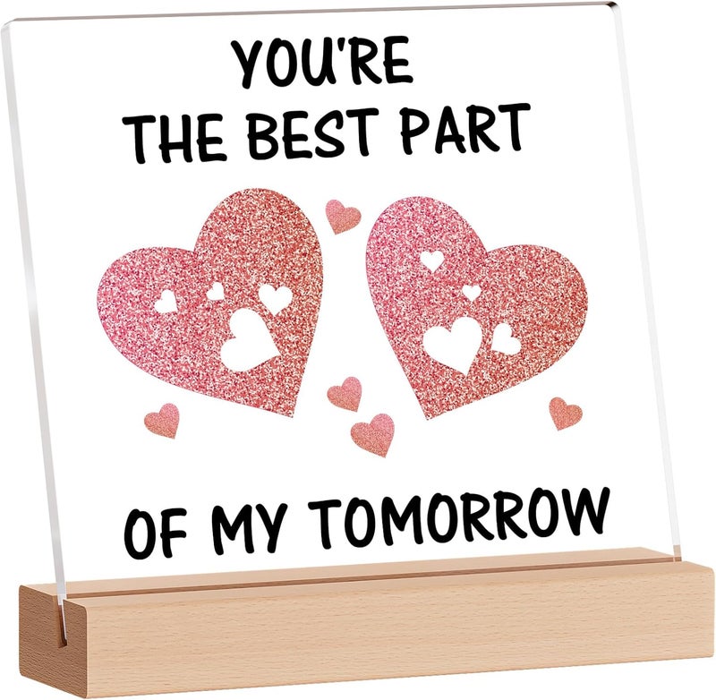 Funnli Anniversary Wedding Gifts for Him Her Boyfriend Girlfriend Acrylic Plaque, I Love You Romantic Gift, Birthday Christmas Valentine Day Gifts for Women Men Wife Husband - Image 1